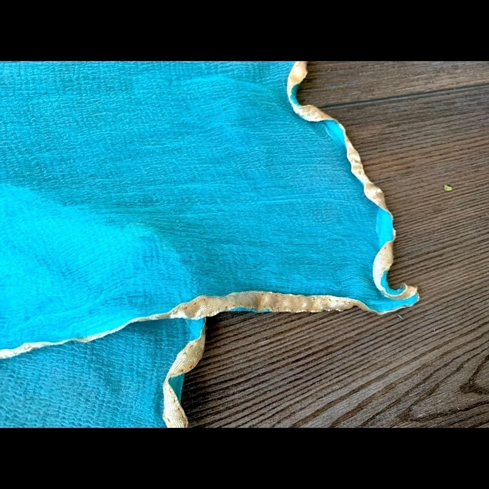 Elegant Turquoise Chiffon scarf